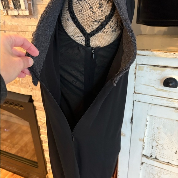 Bottega Veneta black sleeveless dress wool “shoulder pads” lined sheer bodysuit - Picture 11 of 16